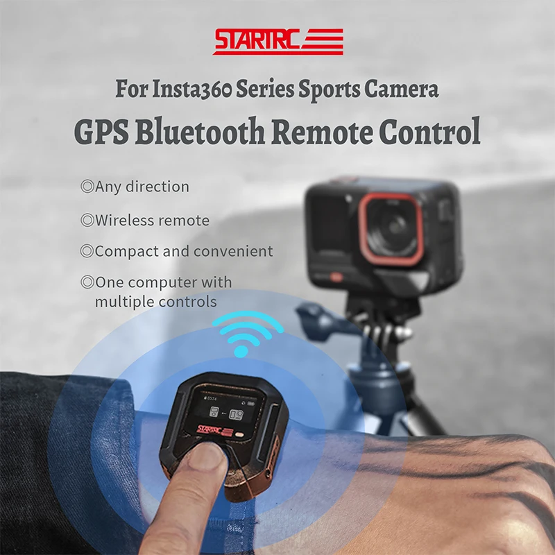 STARTRC GPS Wireless Bluetooth Remote Control for Insta360 X4/3/2 ACE Pro 2/ACE Pro/ Insta360 Go 3/3S Action Camera Accessory