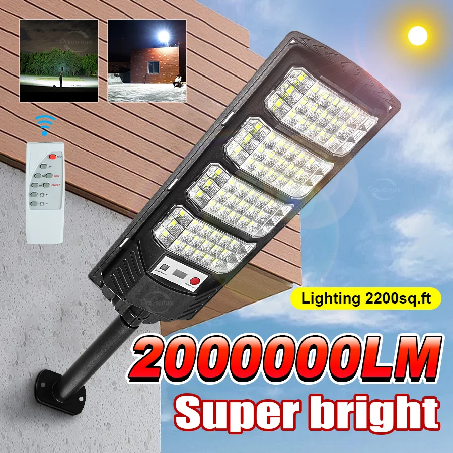 

300LED Ultra Bright Outdoor Solar Lights Motion Sensor External Solar Lamp IP67 Waterproof Sunlight Power Street Garden Light