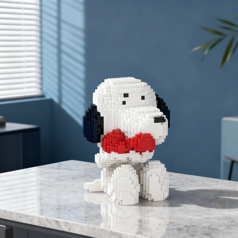 3176pcs MOC Snoopy Model Building Blocks DIY Gift Creative Collectible Display Decor Premium Adult Kids Desk Home Toy Assemble