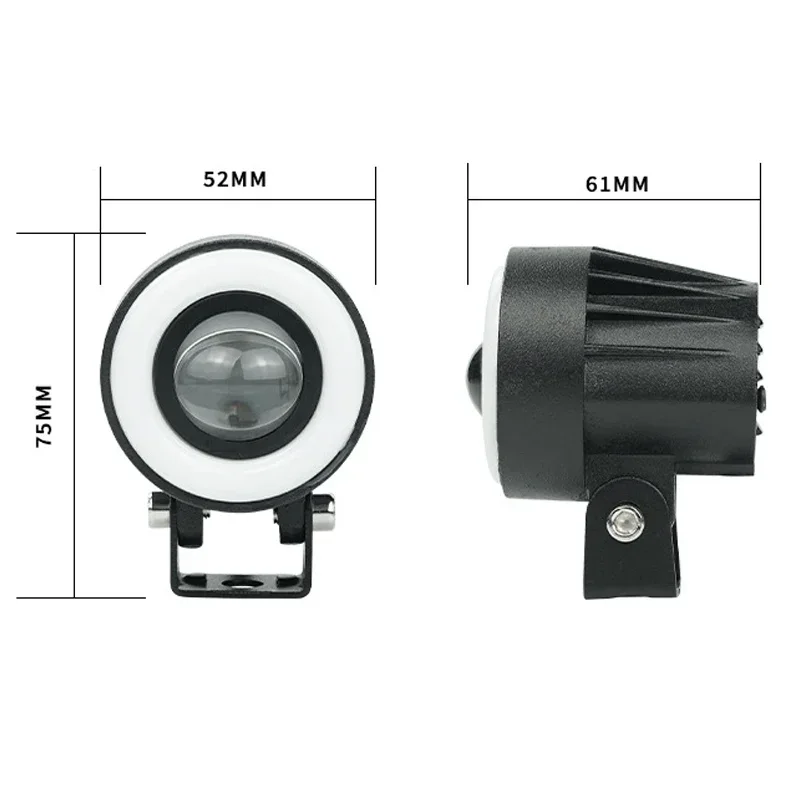 30W LED Motorcycle Headlight Halo Angel Eyes Ring Motor Car Fog Lamp Work Light Auto Spot Light 9V-36V DRL Driving Lamp