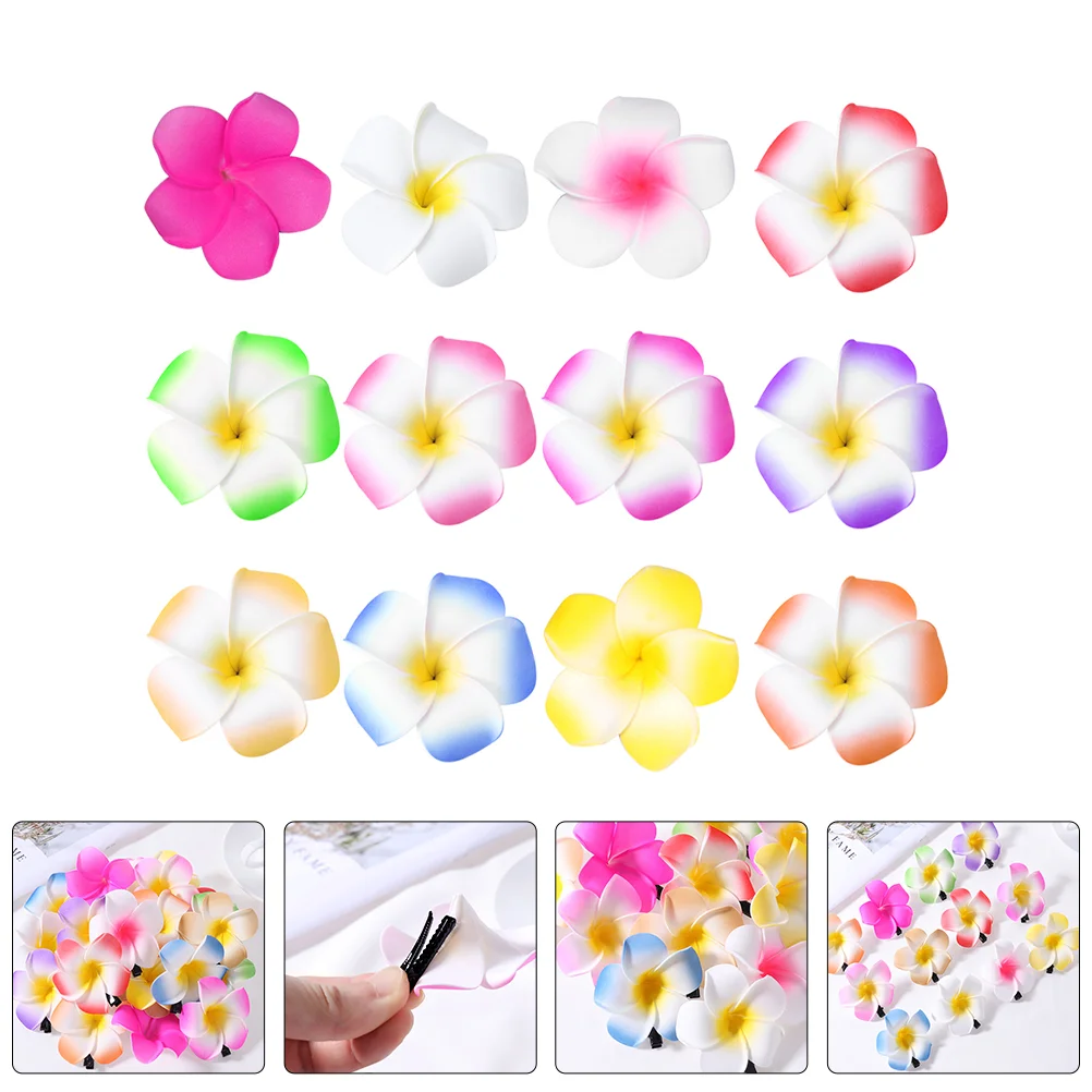 

12 Pcs Simulated Plumeria Headdress Hair Flower Clip for Women Accessories Clips Thin Headgear