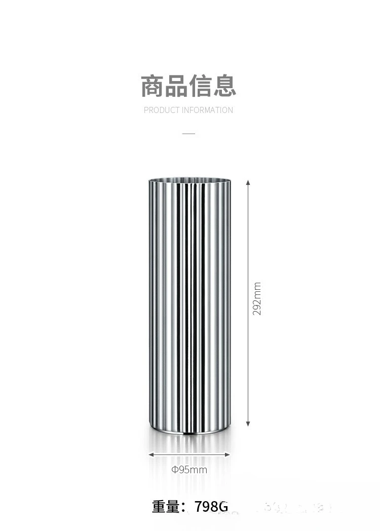 Ornamento de flor de vaso de flores de aço inoxidável, casa sala de estar mesa de café arranjo de flores vaso decorativo simples casa ornam