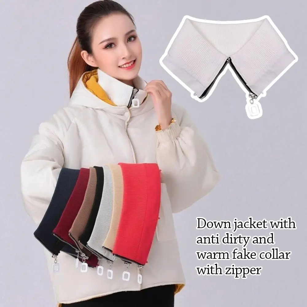 مع سستة أسفل سترة طوق وهمية قابل للغسل مكافحة الأوساخ الضلع كاذبة طوق انفصال انفصال كاذبة طوق للجنسين