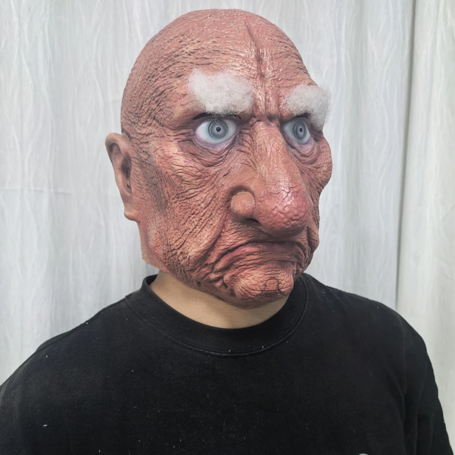 หน้ากากยางเหมือนจริงของคุณกรัมป์ส หน้ากากชายหัวล้านโกรธง่ายสำหรับฮาโลวีน พร้อมคิ้ว - อุปกรณ์แต่งกายแฟนซีสำหรับผู้ใหญ่ ส่งได้ทันที