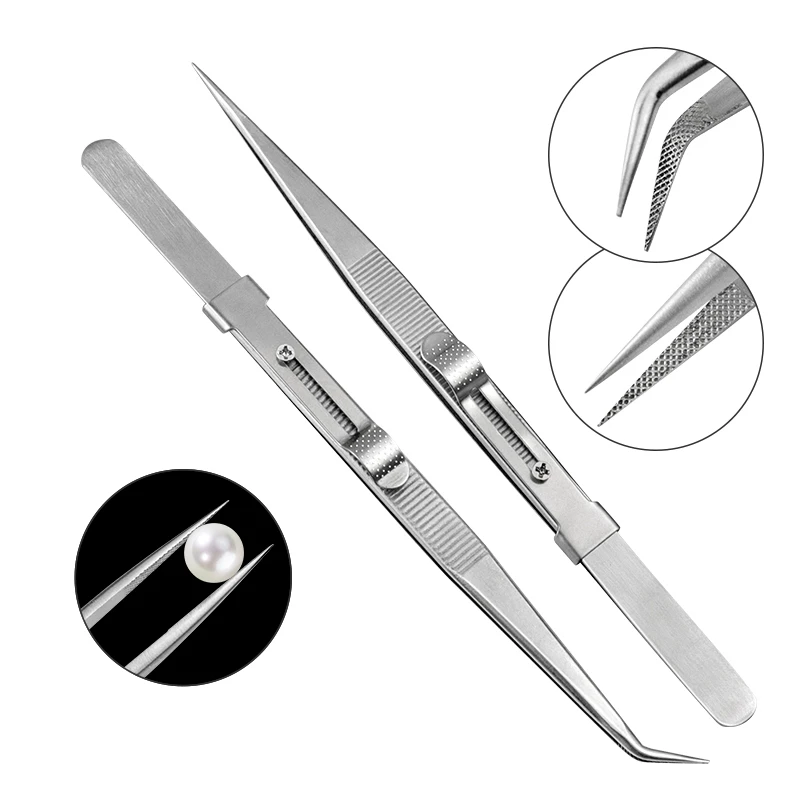 Professional stainless steel high quality jewelry tweezers for DIY diamond gem jewelry Jeweler's jewelry making tools