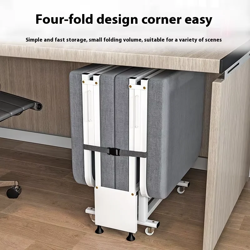 Modern Single Office Nap Folding Mattress Bed Portable Metal Companion for Work or School Single Bed Workstation
