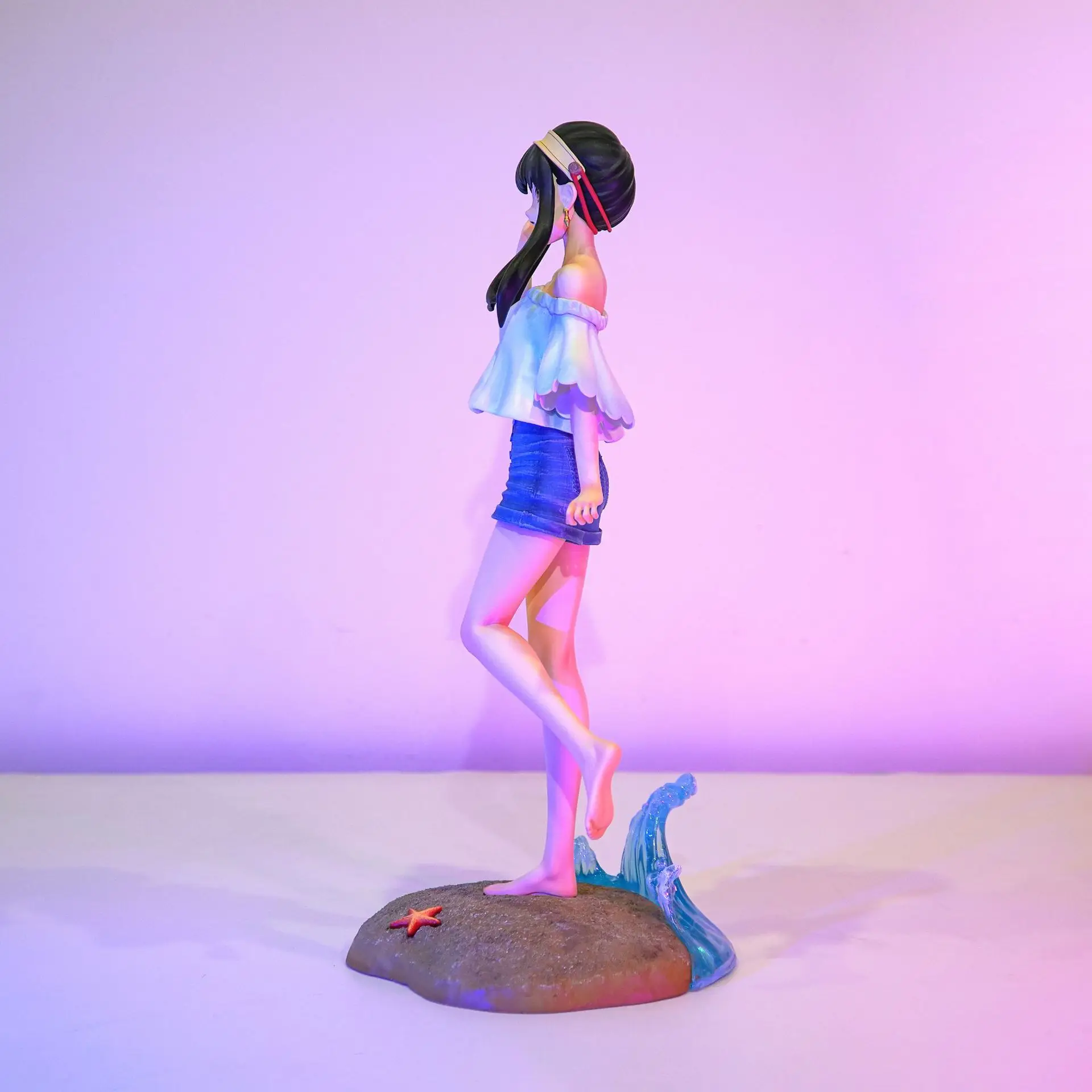 Espião × família animação dos desenhos animados linda menina figura de ação areia praia cena estátua brinquedo colecionável modelo ornamentos jol jorfuger