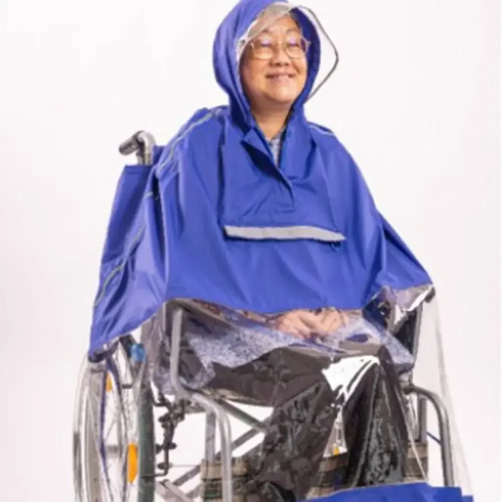 Reusable Wheelchair Rain Poncho Reflective Strip Lightweight Raincoat Cloak Tear-resistant Waterproof Electric Scooter Raincoat