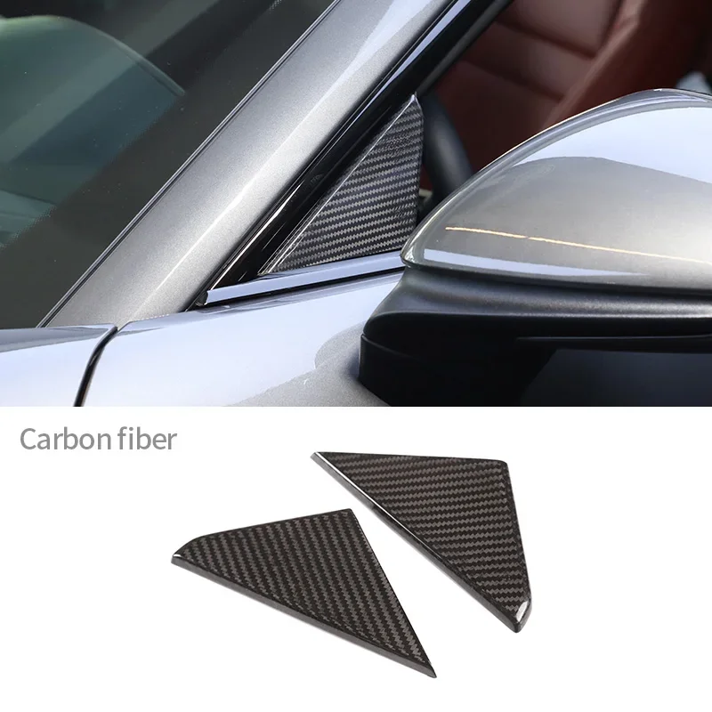 

For Porsche 911 2019 Real Carbon Fiber Car A-pillar Triangle Decoration Frame Exterior Modification Cover Car Accessories