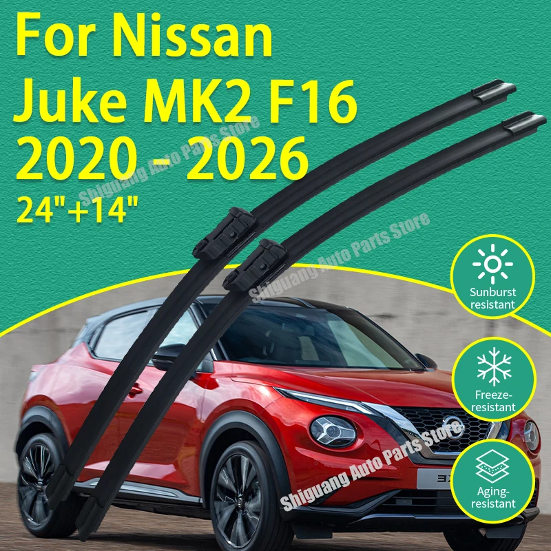 

Front Silicone Coating Wipers for Nissan Juke MK2 F16 2020 - 2026 Car Wiper Windshield Windscreen Blades Accessories 2021 2022