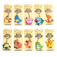 Pokemon Anime Marowak Abra Gengar Ponyta Porygon Alloy Silicone Keychain Accessories Pendant Bag Key Ring Pendant Birthday Gifts