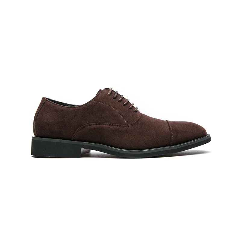 Nuove scarpe da uomo Coffee Flock Scarpe derby stringate traspiranti per uomo con Chaussures Pour Hommes Scarpe da uomo