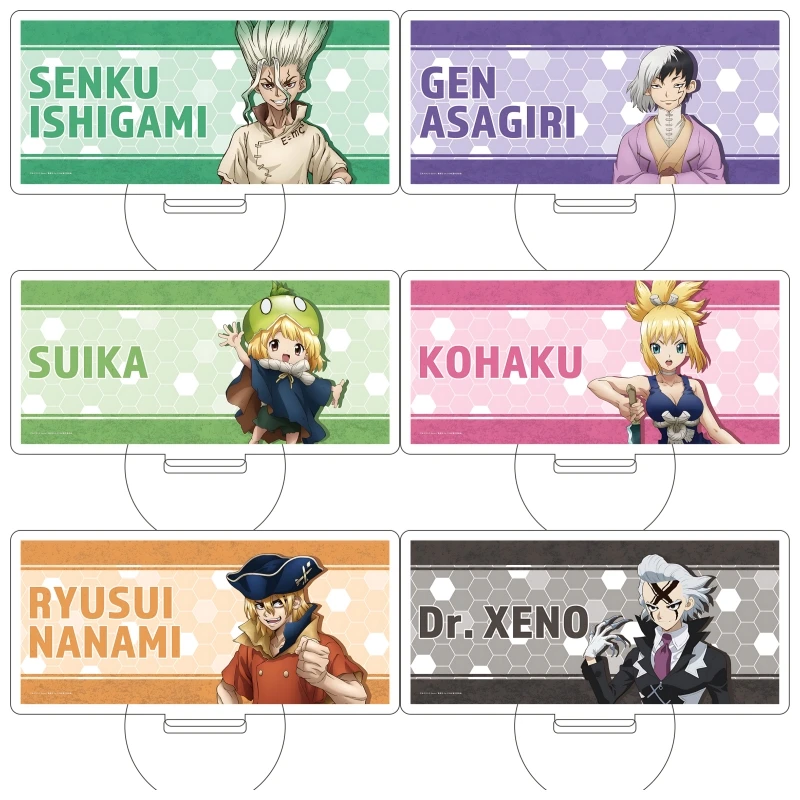 Anime Dr. Stone Mini Acrylic stand Cartoon nameplates Senku Taiju Oki Ruri Gokuraku Collecting accessories Fans gifts 10cm