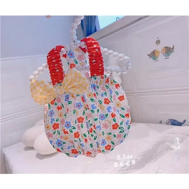 Ins Pet Clothes Dog Sling Dress Floral Bubble Skirt Bow Pumpkin Skirt Princess Party Costume Birthday Gift Luxury Dog Clothes