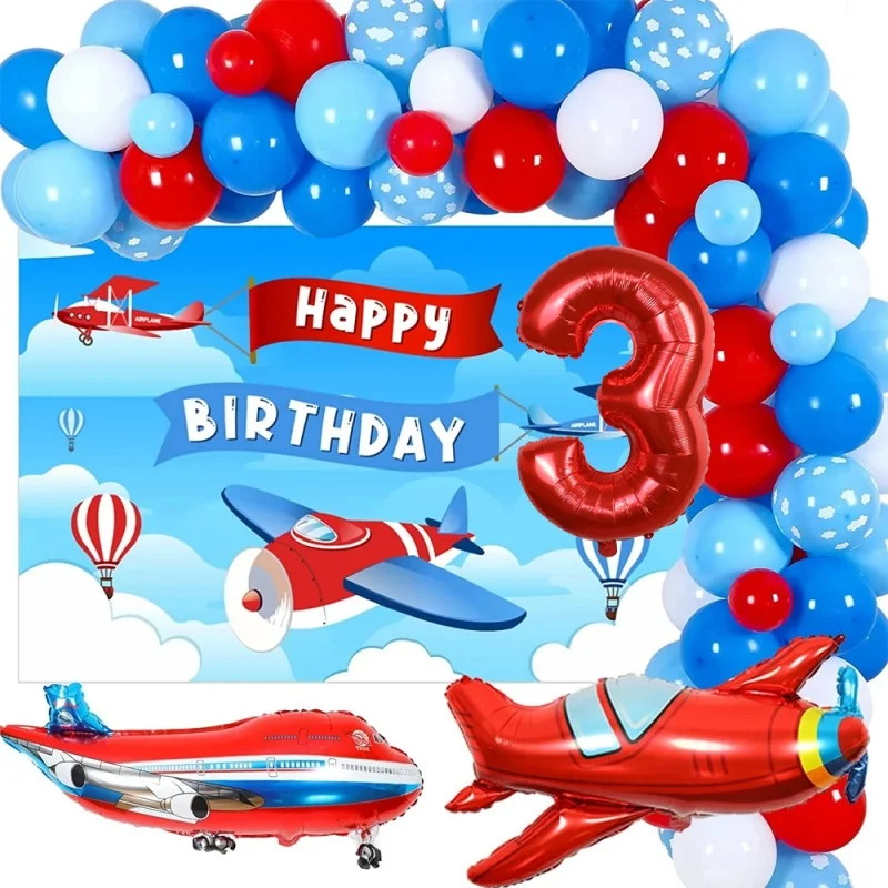 

Wholesale Carnival Red Aircraft Matte Latex Balloons 32-inch Digital Aircraft Balloon Prop Party Decoration Tools Balloon Chains