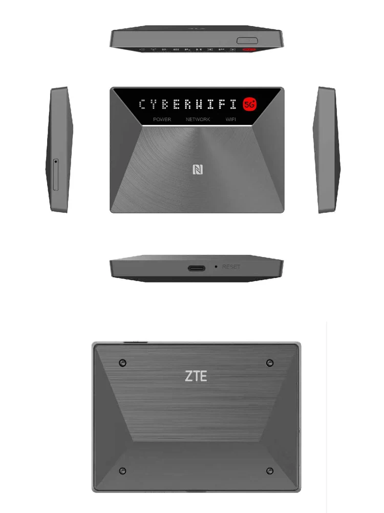 ZTE 5G Portable WiFi HotspotV50 Pro  Dual Bands 2.4/5GHz 5G SA+NSA 4G LTE CAT13 Sim Card Mobile WiFi 6 Router