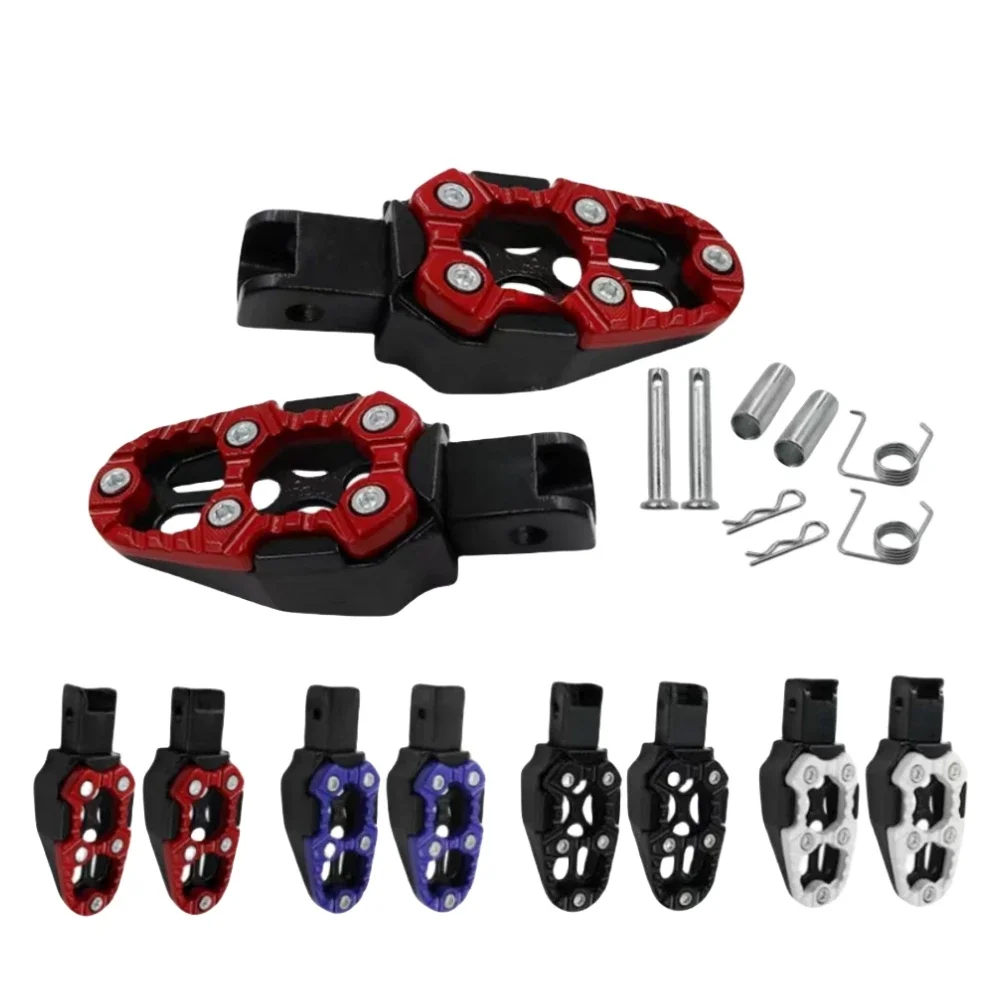 1Set Motorcycle Modification Aluminum Alloy Pedals Rear Anti Slip Pedal Foot Pedal ATV E-Bike Foot Rests Foot Pegs Universal