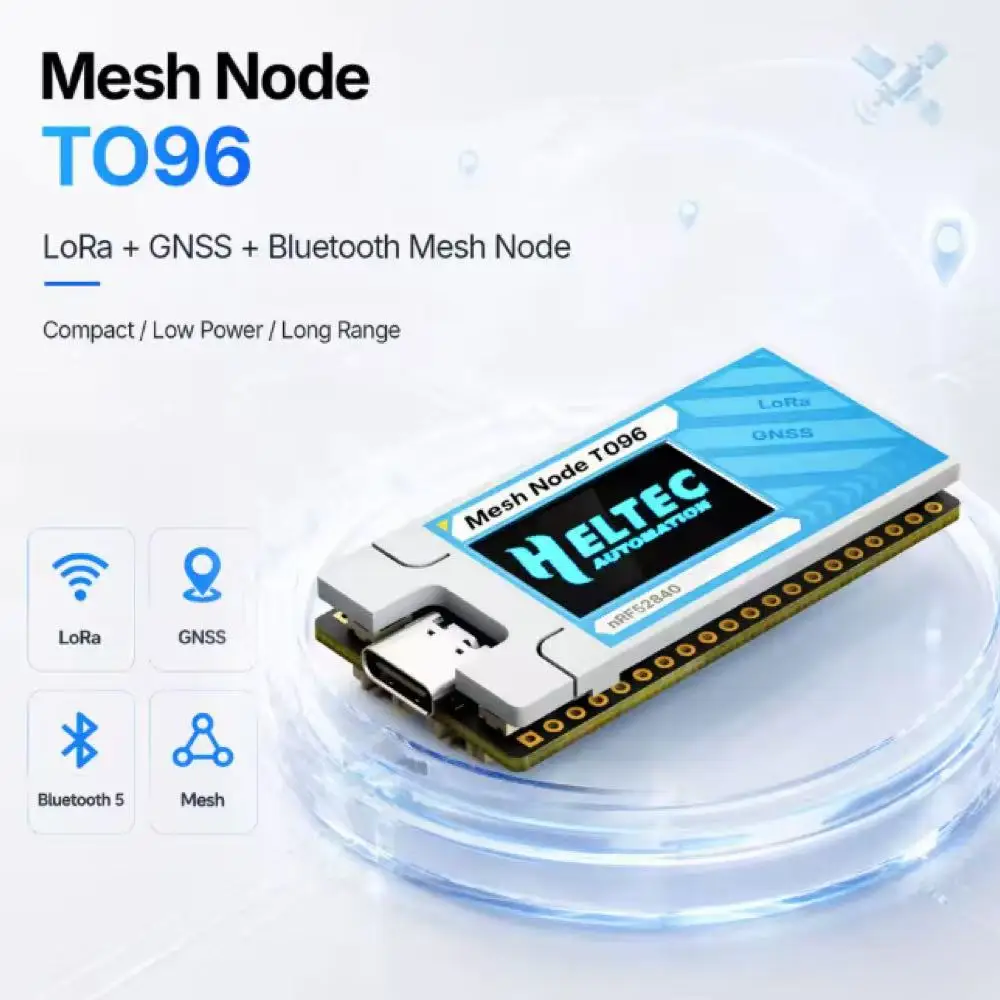 Mesh Node T096 Ultra-Low-Power Development Board, LoRa GNSS Communication Development Board Module, SX1262 Chip, 863–928 MHz