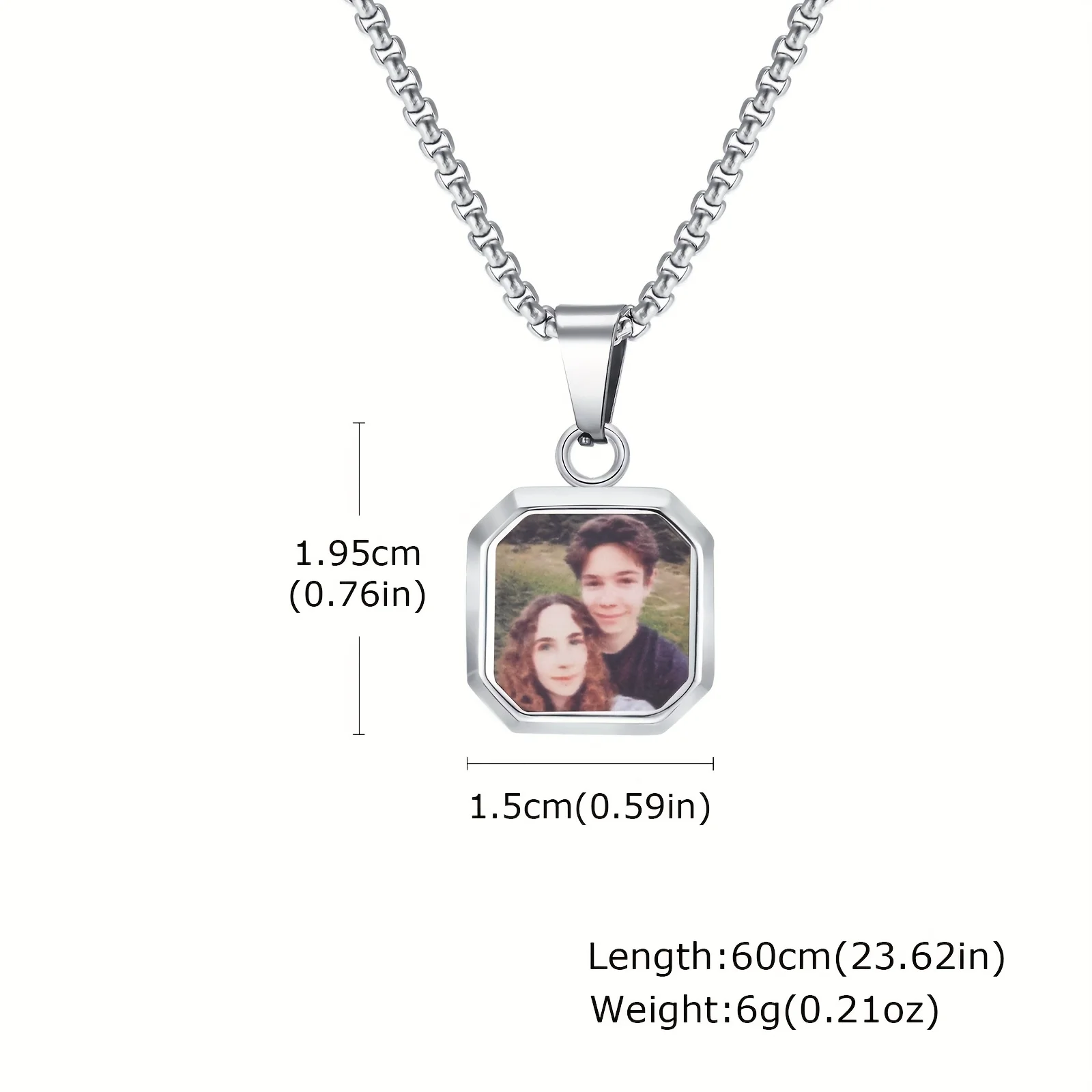 صورة شخصية محفورة نص قلادة حصرية مجوهرات مخصصة أنيقة ريترو مناسبة لهدية عيد الميلاد في عيد الحب #6