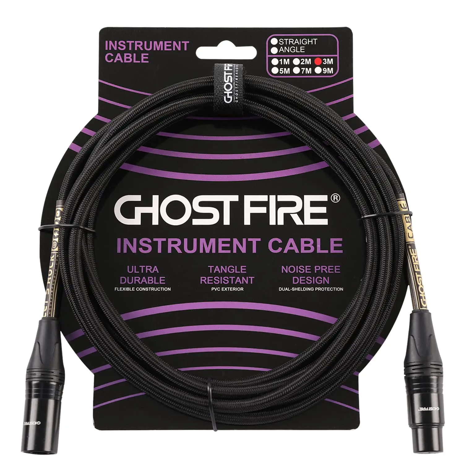 Ghost Fire Profesional XLR High Performance Noise-Cancelling Male to Female Standard Balanced Microphone Cable