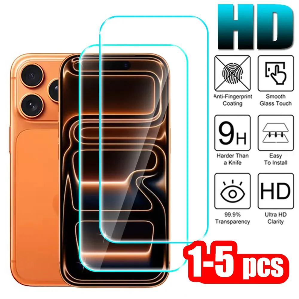 1-5Pcs 9H Screen Protector For iPhone 18 17 16 Pro Max 15 11 13 14 12 Mini Air XS 6 7 8 Plus 18promax 17promax Tempered Glass