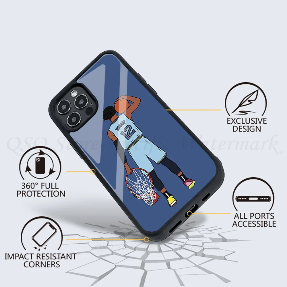 1pc Ja Morant And The Rim Phone Case Strong Magnetic For IPhone 15 14 13 Pro Max 11 12 Mini