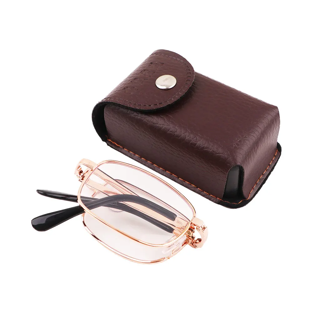 

With Box Folding Anti-fatigue Natural High Definition Crystal Eyeglass Reading Glasses Presbyonic Glasses Old man