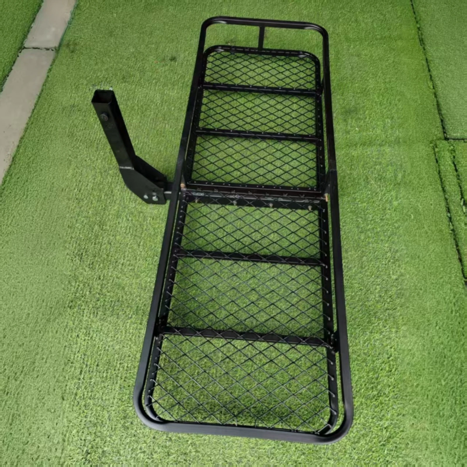 Hitch Mount Cargo Carrier Wire-Mesh Hitch Cargo Rack Rear Luggage Rack Basket Black Vehicle Storage Heavy Duty