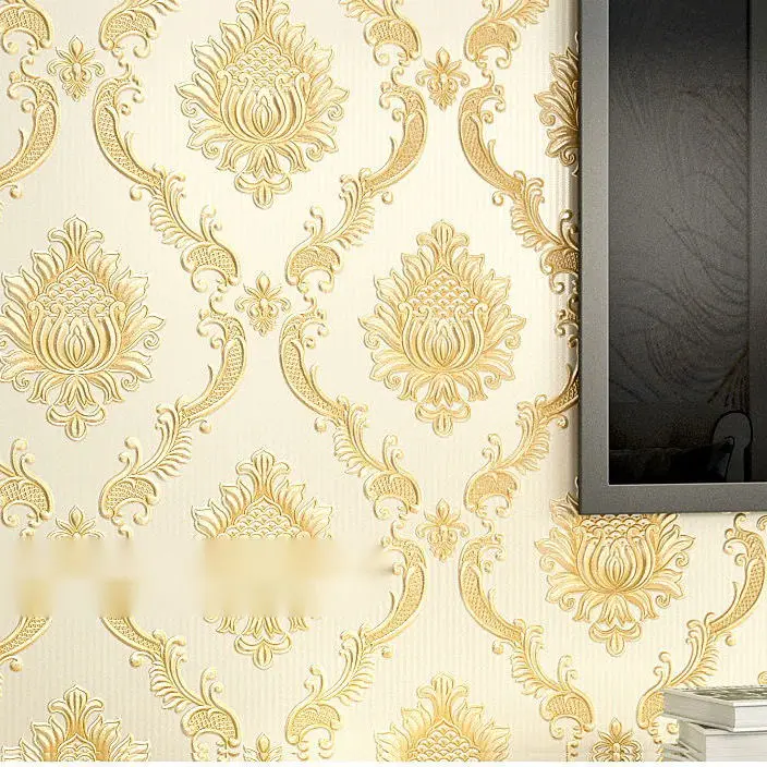 Imagem -03 - Relevo Damasco Papel de Parede Cor Sólida Simples Damasco Textura para o Quarto Sala Estar tv Fundo Decoração Branco em