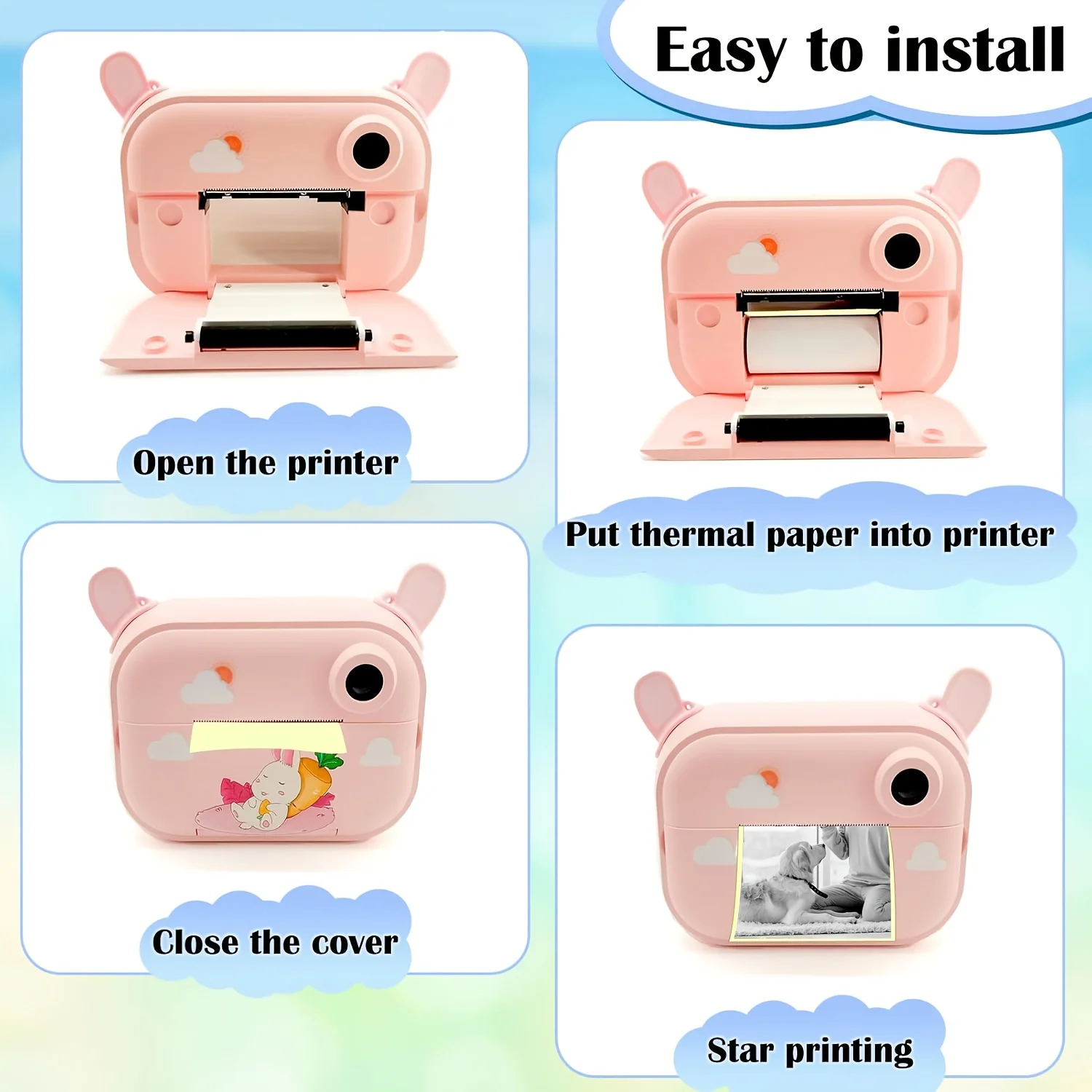 7/14/28 Rolls 7-Color Thermal Photo Paper for Fujifilm Mini OneShot Instant Cameras Smudgeproof Easy Peel DIY Creative Projects