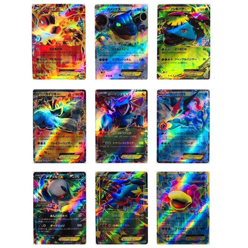 9Pcs/set Anime Pokemon Flash Card Slowpoke Slowbro Venusaur Greninja Charizard Blastoise Game Collection Cards Birthday Gift