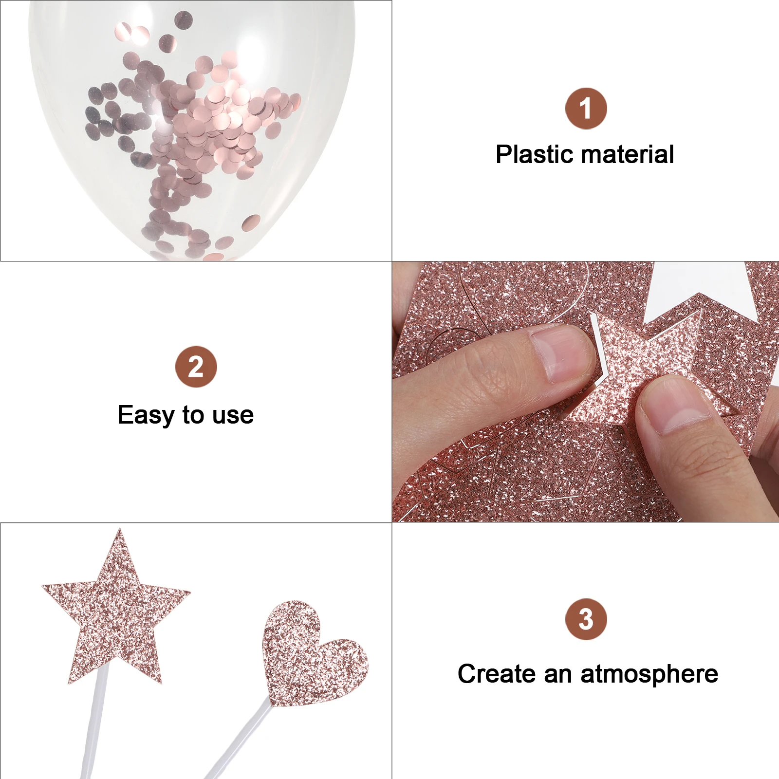 

1 set Star Heart Cake Topper Birthday Decorations Plastic Cupcake Party Accessories Cake Birthday Party Decorations Decor