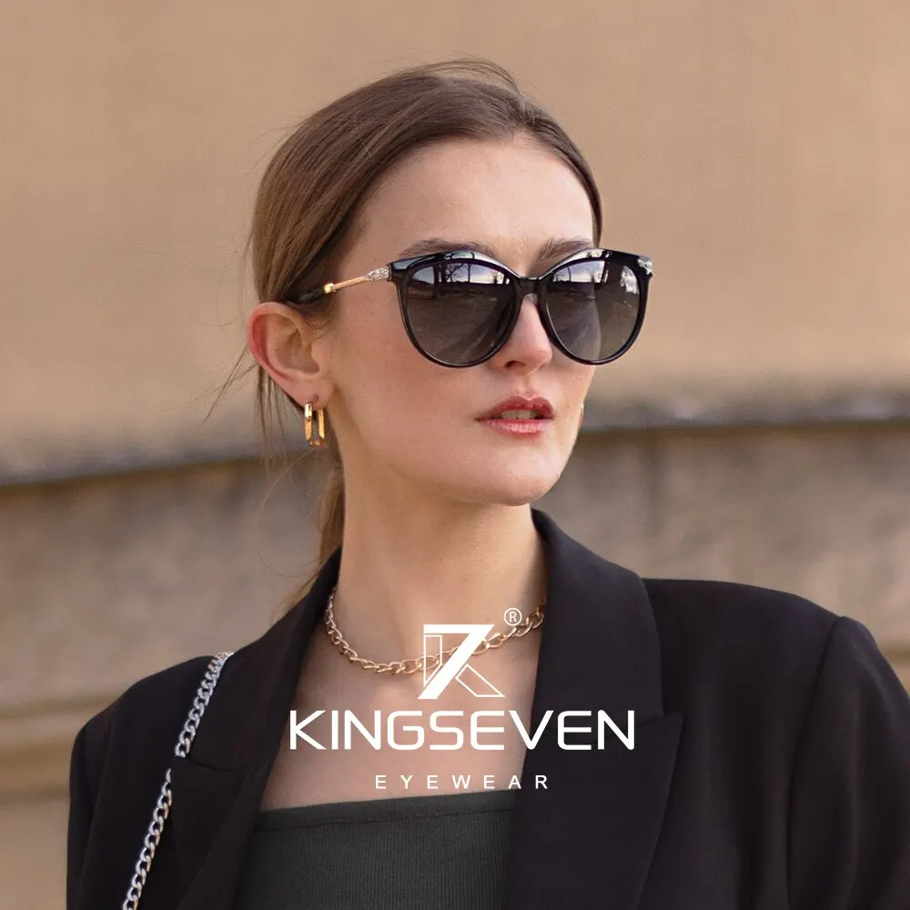 KINGSEVEN 2023 New Polarized Women's Sunglasses Gradient Lens Luxury Sun Glasses Brand Lentes Eye Protection Eyewear