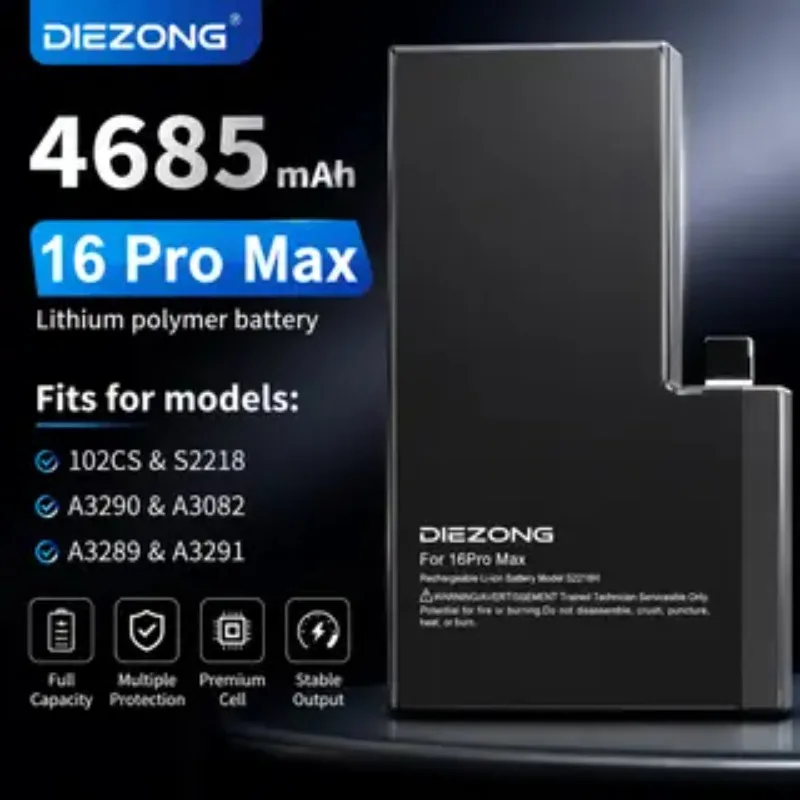 New High Quanlity Large Capacity 4685mAh Battery for IPhone 16 Pro Max 102CS S2218 3290 A3082 A3289  A3291 Batteries