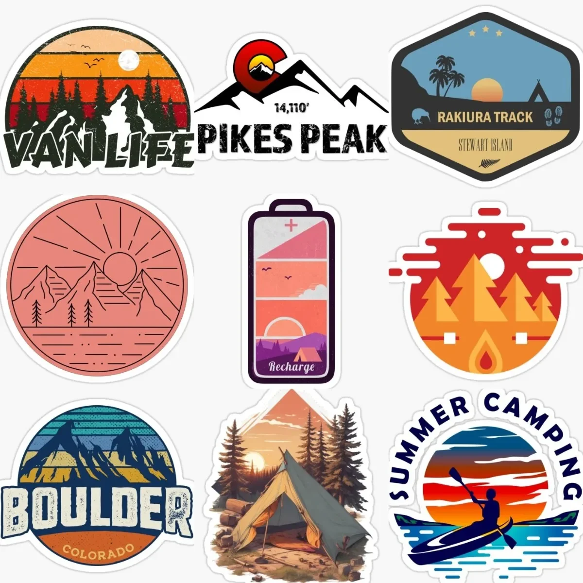 Camping Field Expedition Mountain Stickers Truck Car Laptop Racing Motorcycle Window Camper Wall Boat Off-road Decal Assecories