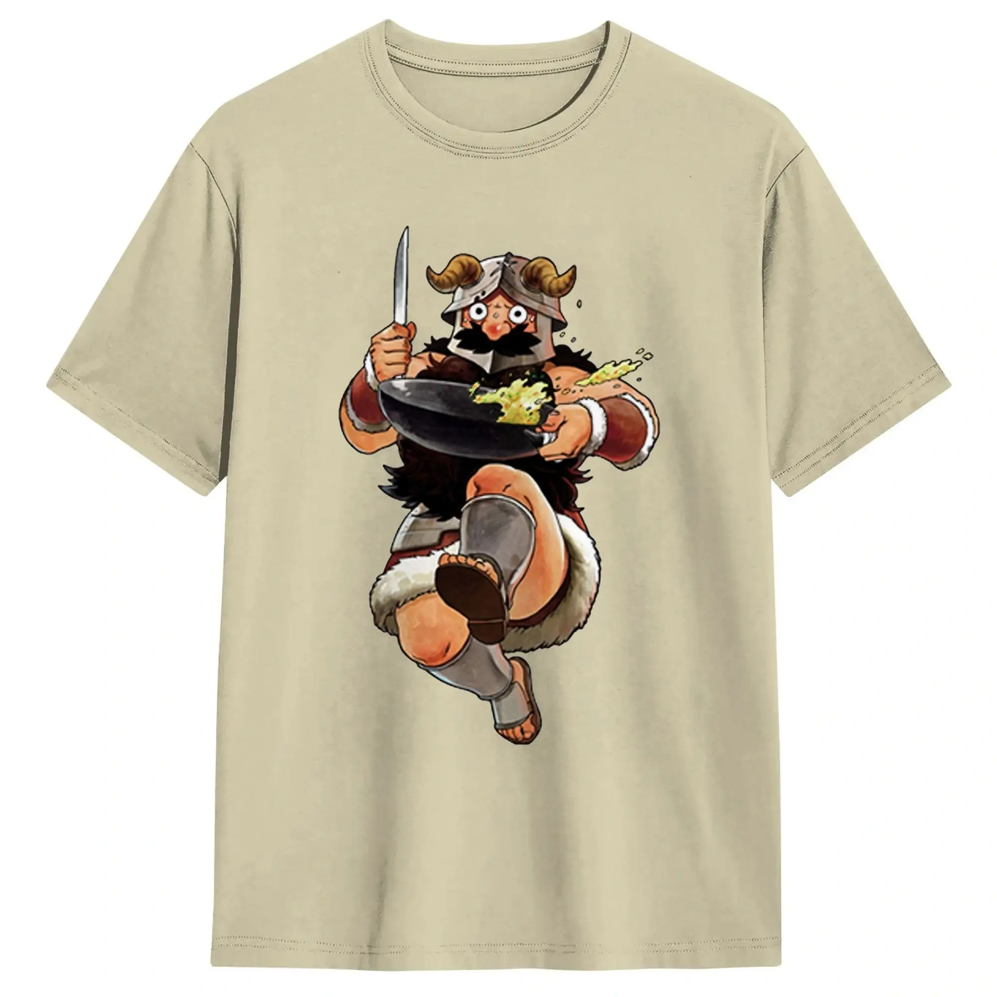 Senshi Anime Dungeon Meshi T-Shirt Men Women Crew Neck Pure Cotton T Shirt Delicious In Dungeon Short Sleeve Tees Plus Size Tops