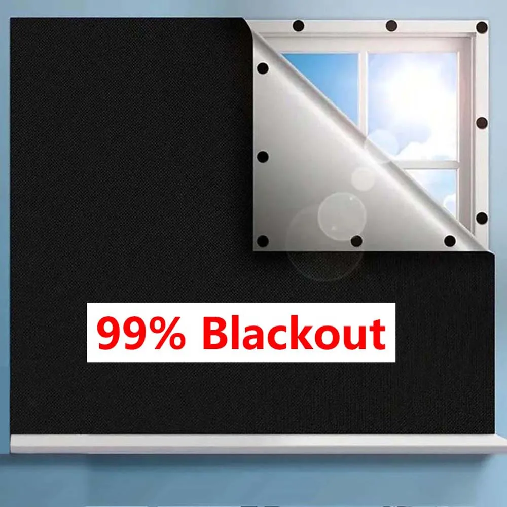 

DIY Portable Travel 99% Blackout Curtain Custom Size Portable Blocking Darkest Window Cloth for Living Room Home Non-perforated