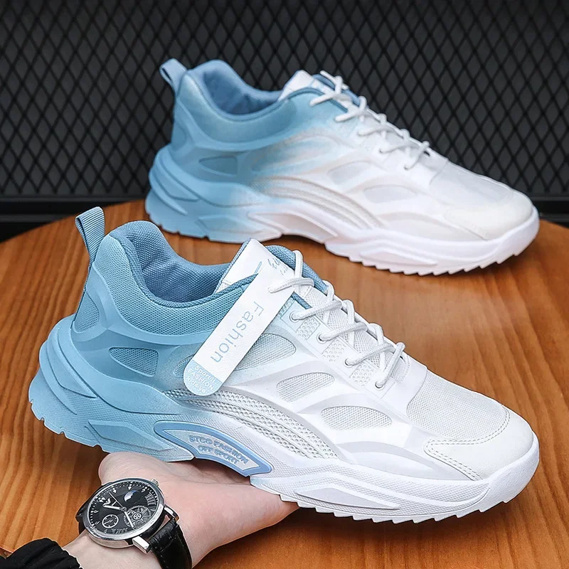 2024 New Men\'s Casual Sports Shoes Trendy Mesh Breathable Running Shoes Campus Students Color-changing Running Shoes حذاء رياضي