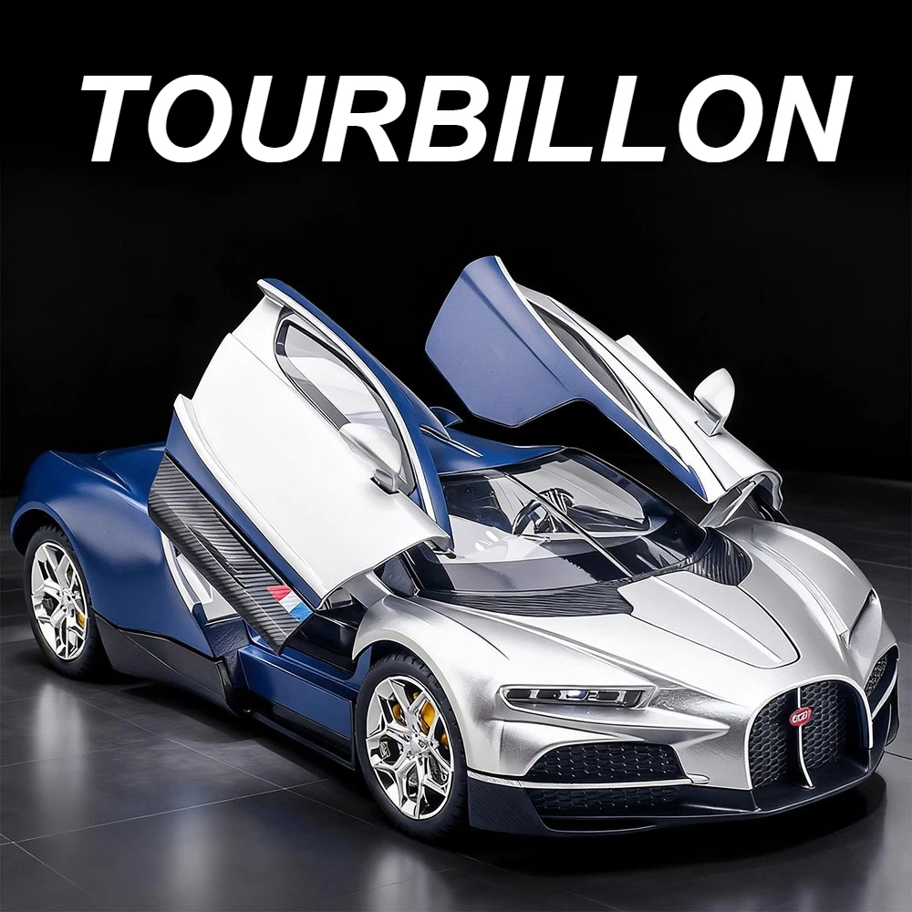 Modèle de voiture de sport Tourbillon Bolide 1:24, jouet musical léger, véhicules de Simulation de supercar, modèles de jouets, ornement de Table de bureau