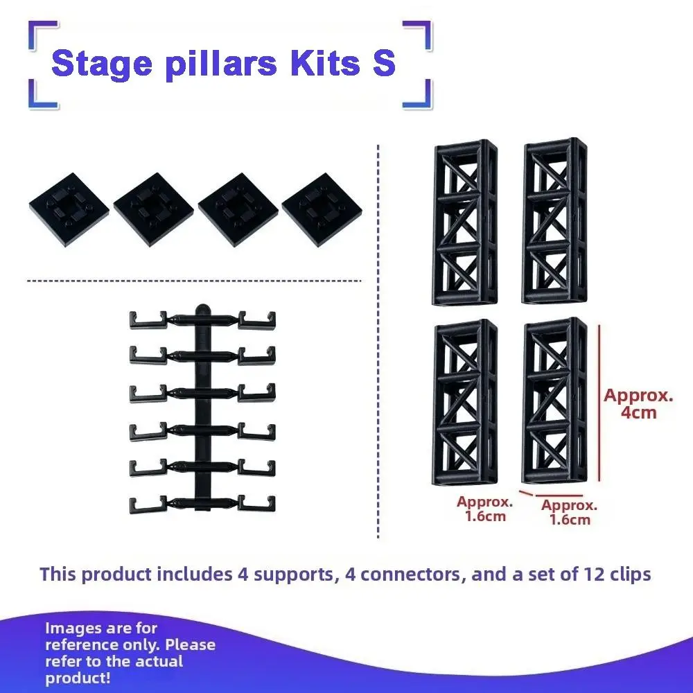 Colorful Spotlight Model Figurine Display Assembly Kit Black Framework Display Base Accessory Building Block Stage