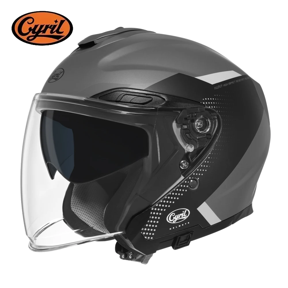 

Open Face Motorcycle Helmet Double Visor Dot Approved CYRIL R18 Motorcycle Helmets for Men and Women