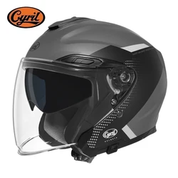 Open Face Motorcycle Helmet Double Visor Dot Approved CYRIL R18 Motorcycle Helmets for Men and Women