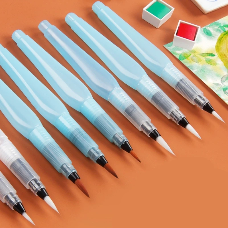 2 pièces/paquet pinceaux aquarelle stylos peinture lettrage dessin coloration pointe pointue Aqua brosse rechargeable Art