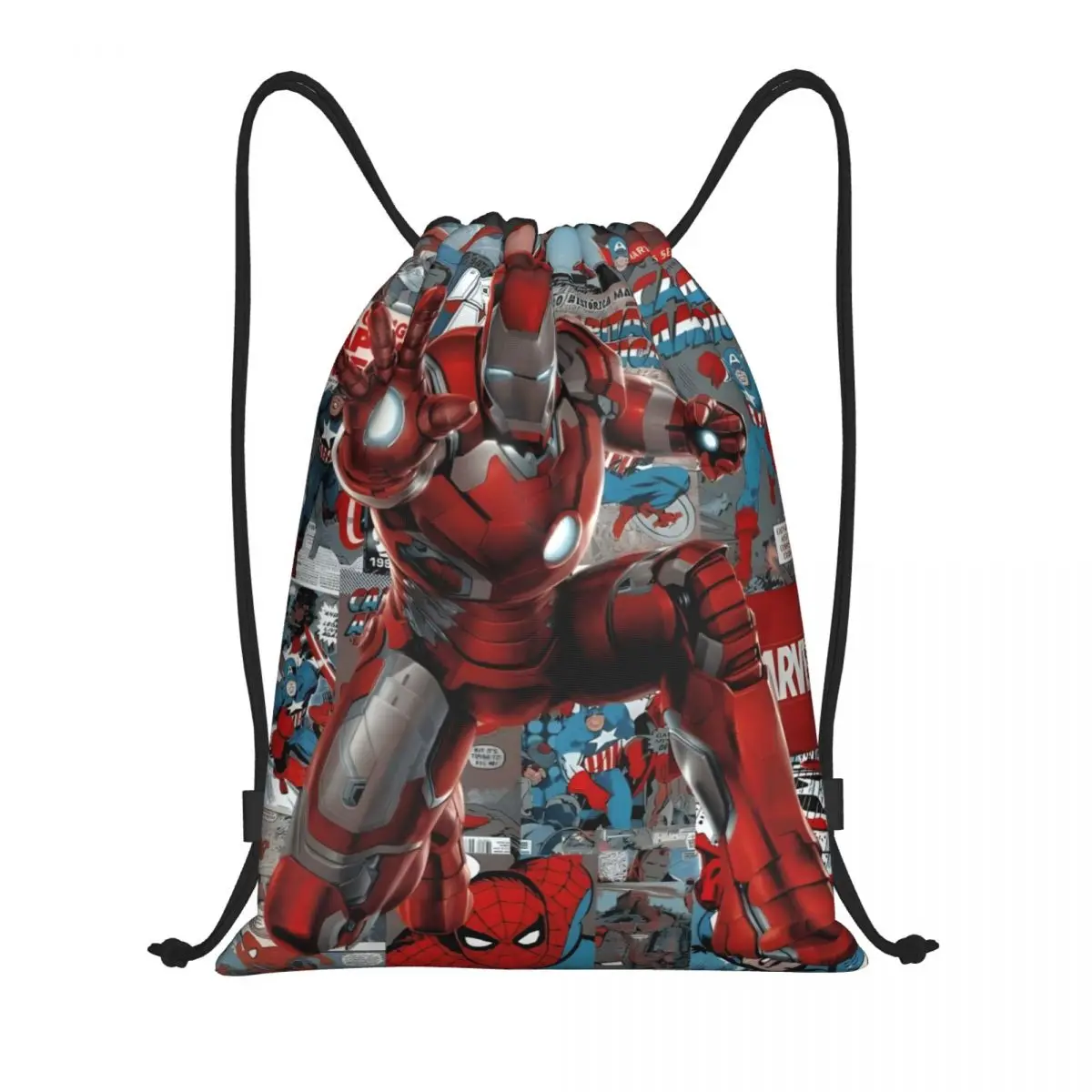 

Iron Man Sports Drawstring Backpack Sport Fitness Travel Outdoor Sackpack Women And Men Large Capacity Gym Swim Beach