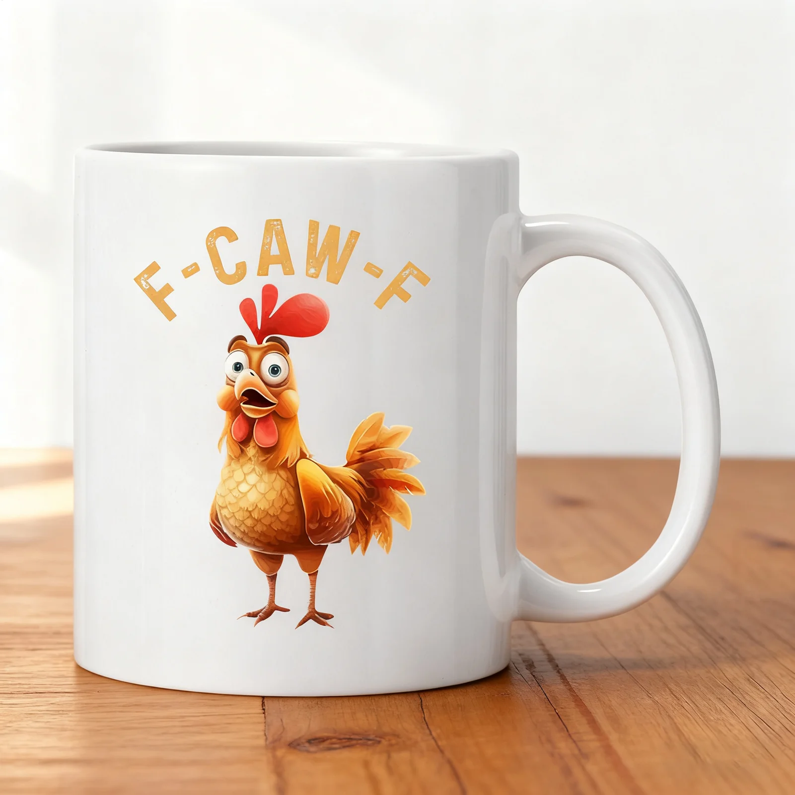 F-CAW-F Chicken Mug Funny Rooster Ceramic 350ml Novelty Humor Coffee Mugs Tea Cup For Beverages, Wine, Juice, Beer, Milk