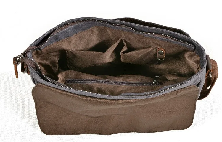 Vintage Herren Outdoor Casual Umhängetasche Canvas Single Shoulder Umhängetasche Herren Anti-Splash Oil Wax Vintage Umhängetasche – Detail 5