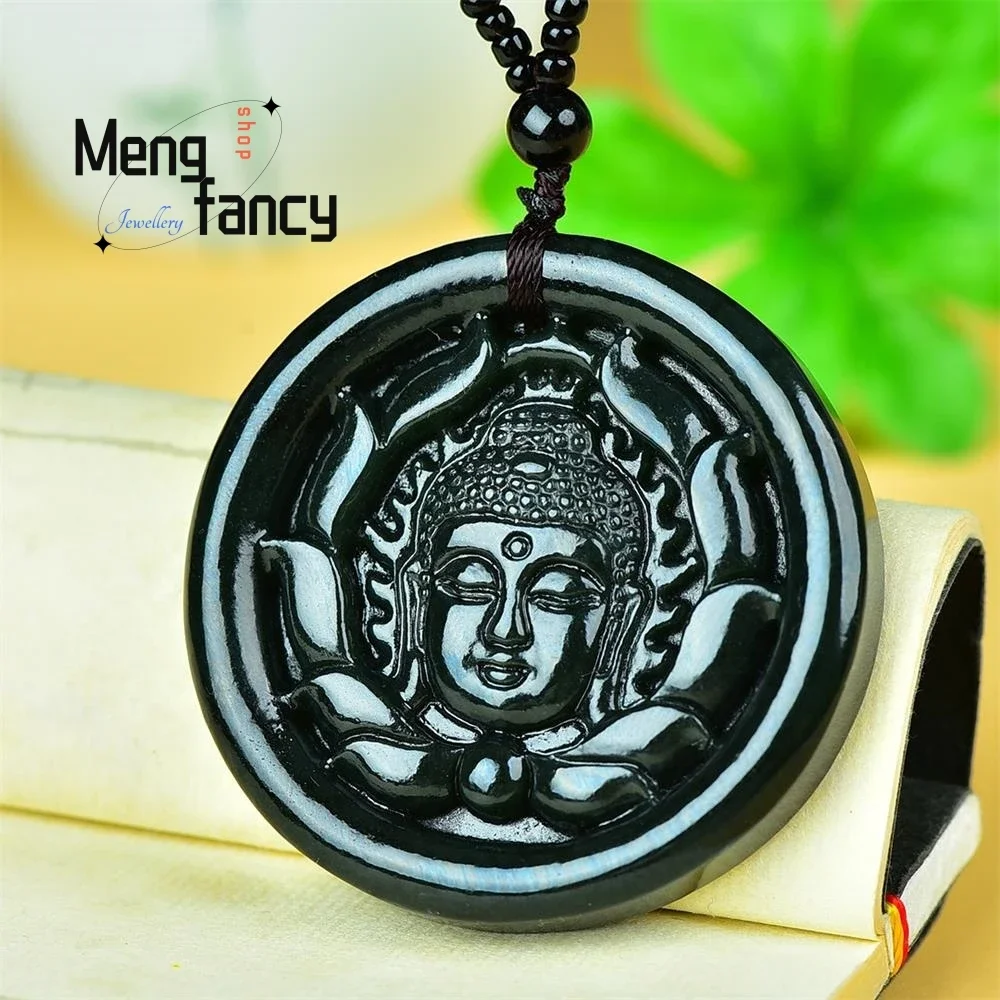 

Natural Fine Hetian Green Jade Buddha Pendant Exquisite High-grade Buddhist Amulets Handicraft Fashion Fine Jewelry Holiday Gift