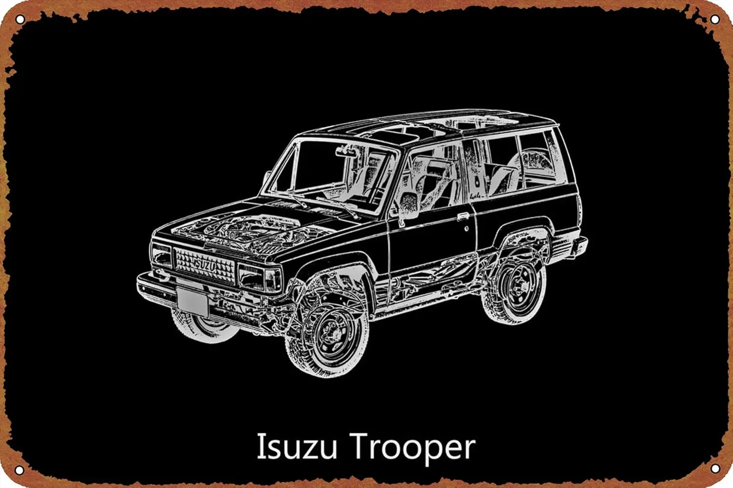Isuzu Trooper Poster Metal Sign Tin Metal Retro Wall Decor for Home,Street,Gate,Bars,Club