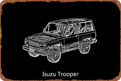 Isuzu Trooper Poster Metal Sign Tin Metal Retro Wall Decor for Home,Street,Gate,Bars,Club