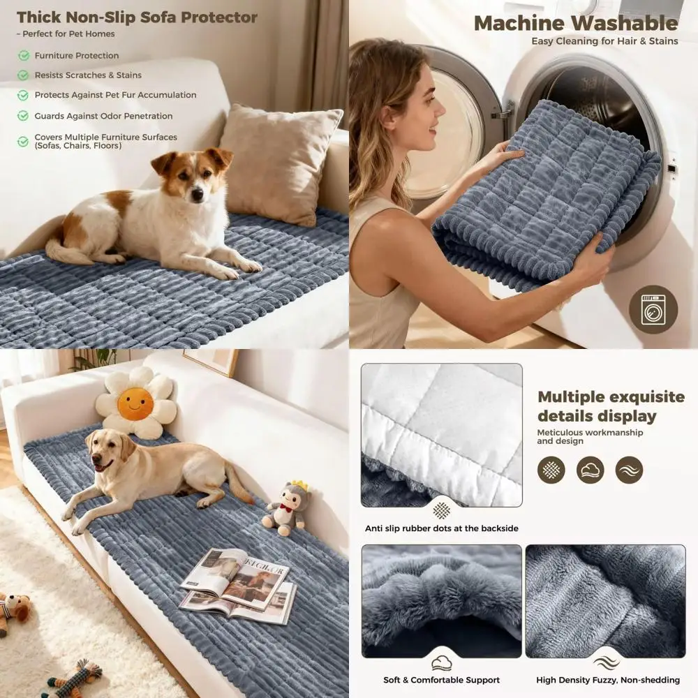 

Pet-Friendly Washable Couch Cover, Non-Slip Sofa Protector for Cushion (60x210 cm)